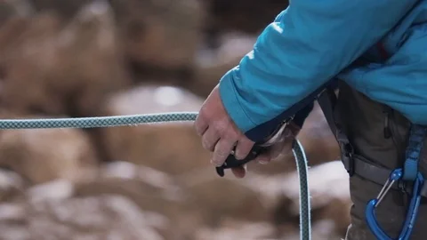 Climbing in cave Stock Footage 101446680