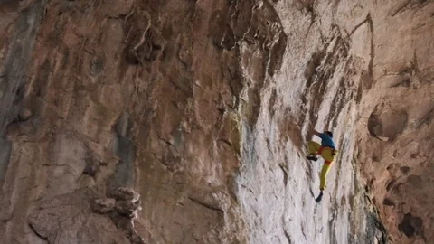 Climbing in a cave Stock Footage 101446686