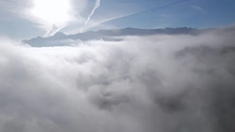 Climbing in clouds Stock-Footage 295539622