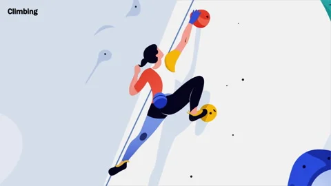 Climbing day training climbs mountain Stock-Footage 340584439
