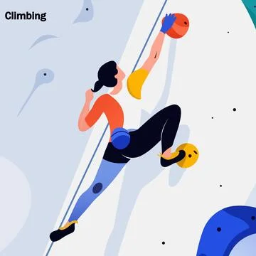 Climbing day training climbs mountain Stock Illustration
