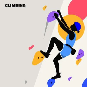 Climbing day training mountain Stock Illustration