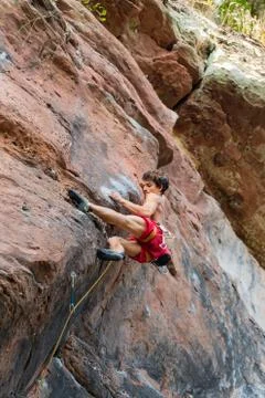 Climbing at the edge Stock Photos