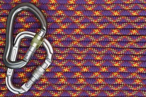 Climbing equipment background Stock Photos