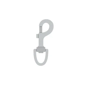 Climbing equipment carabiner with loop, flat vector illustration isolated. Stock Illustration
