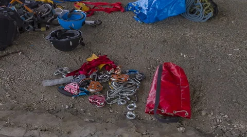 Climbing equipment Stock Footage 41232419