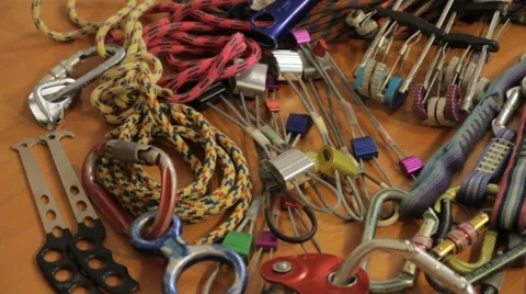 Climbing equipment Stock Footage 59561680