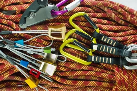 Climbing equipment Stock Photos
