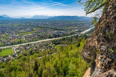 Climbing the via ferrata in Bregenz Stock Photos