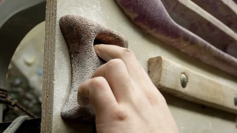 Climbing fingerboard close-up Stock Footage 103663345