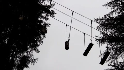Climbing garden elements in trees 4k 25fps video Stockbeeldmateriaal 287503469