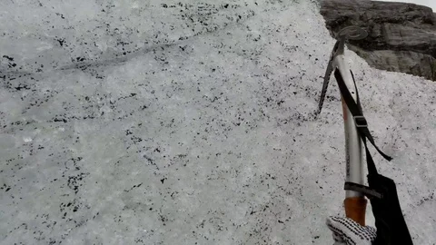 Climbing on the glacier Stock Footage 99396655