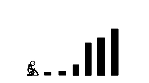 Climbing the Graph Stock Footage