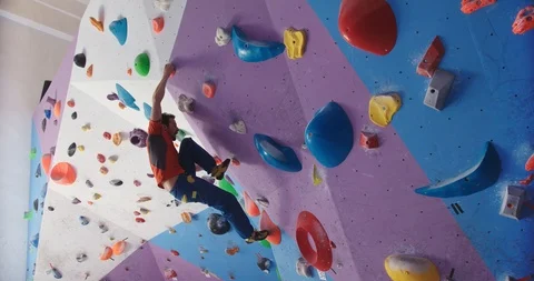 Climbing gym climbing Stock Footage 122234233
