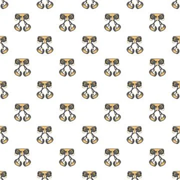 Climbing harness equipment seamless pattern for rock climbing 스톡 일러스트
