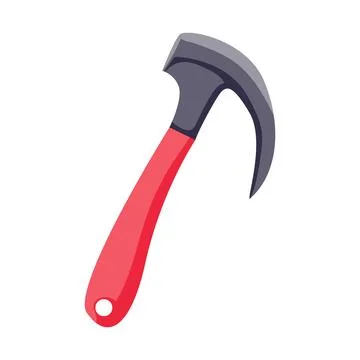 Climbing ice axe in flat design. Alpinism icebreaker and sharp weapon. Vect.. Stock Illustration
