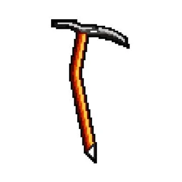 Climbing ice axe pixel art vector illustration Illustrazione stock