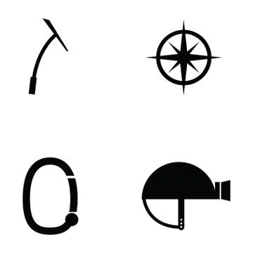 Climbing icon set Stock Illustration