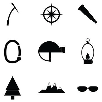 Climbing icon set Stock Illustration