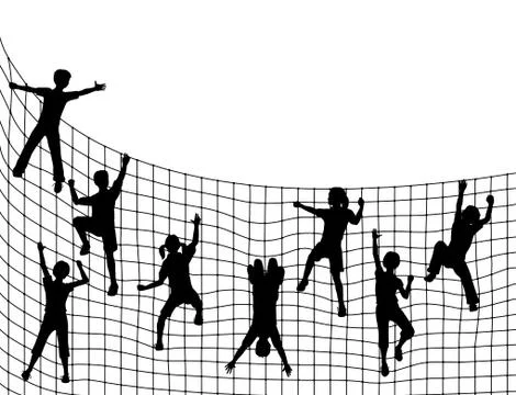 Climbing kids Illustrazione stock