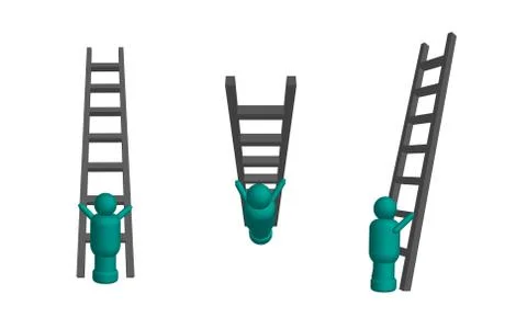 Climbing ladder in 3D Stock Illustration