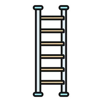Climbing ladder representing progress, growth, and development icon Illustrazione stock