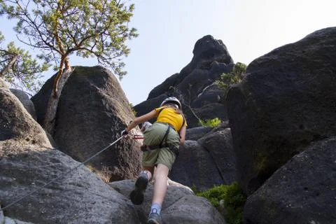 Climbing lady Stock Photos