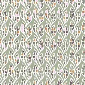 Climbing leaves seamless vector pattern Illustrazione stock