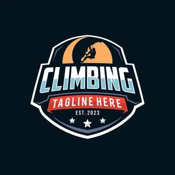 Climbing logo vector illustration Illustrazione stock