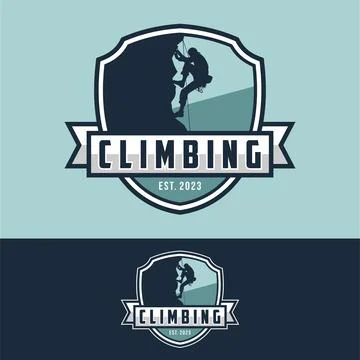 Climbing logo vector illustration Illustrazione stock