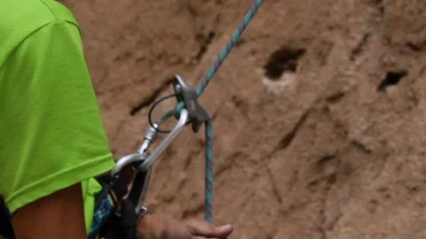 Climbing moroccan cliffs Video stock 134705461