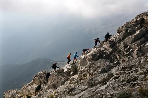Climbing Mount Olympus Stock Photos