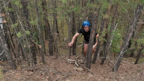 Climbing the mountain Stock Footage 248629114