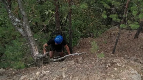 Climbing the mountain Stock Footage 248629261