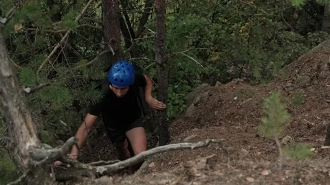 Climbing the mountain Stock Footage 248629320