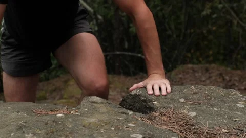 Climbing the mountain Stock Footage 248629370