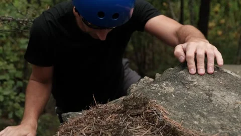 Climbing the mountain Stock Footage 248629377