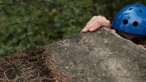 Climbing the mountain Stock Footage 248629436