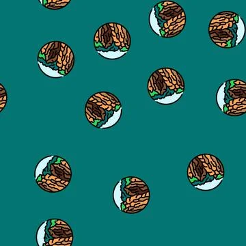 Climbing mountain landscape vector seamless pattern Stock Illustration