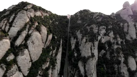 Climbing the mountain to the Montserrat monastery. Stock Footage 166274393