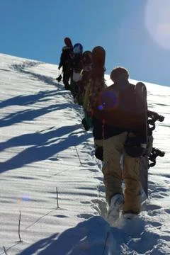 Climbing a mountain Stock Photos