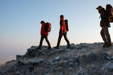 Climbing a mountain. Stock Photos