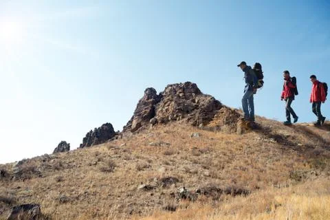 Climbing a mountain. Foto stock