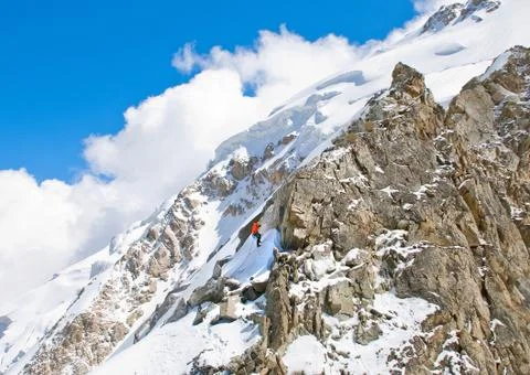 Climbing a mountain Stock-Fotos