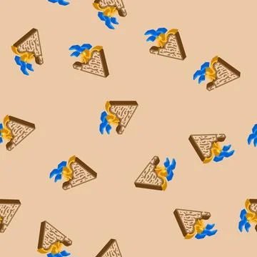 Climbing mountain progress isometric icon seamless pattern Illustrazione stock
