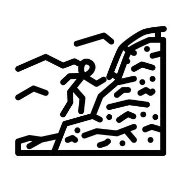 Climbing mountain progress line icon vector illustration Stockillustratie