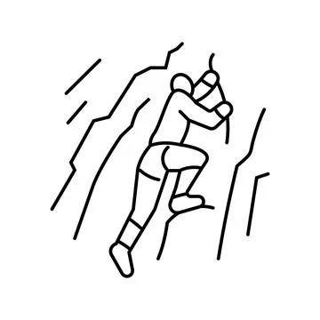 Climbing mountain progress line icon vector illustration Stockillustratie