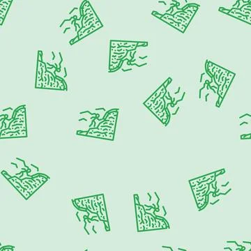 Climbing mountain progress line vector seamless pattern Illustrazione stock