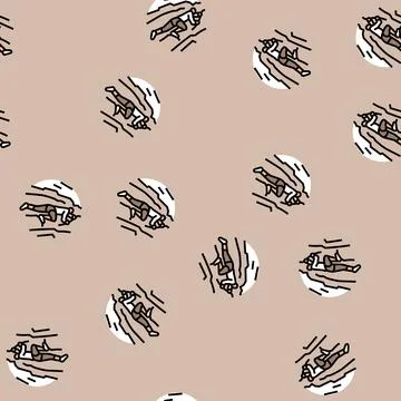 Climbing mountain progress vector seamless pattern Illustrazione stock