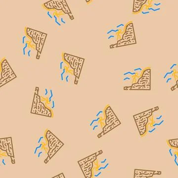 Climbing mountain progress vector seamless pattern Stock Illustration